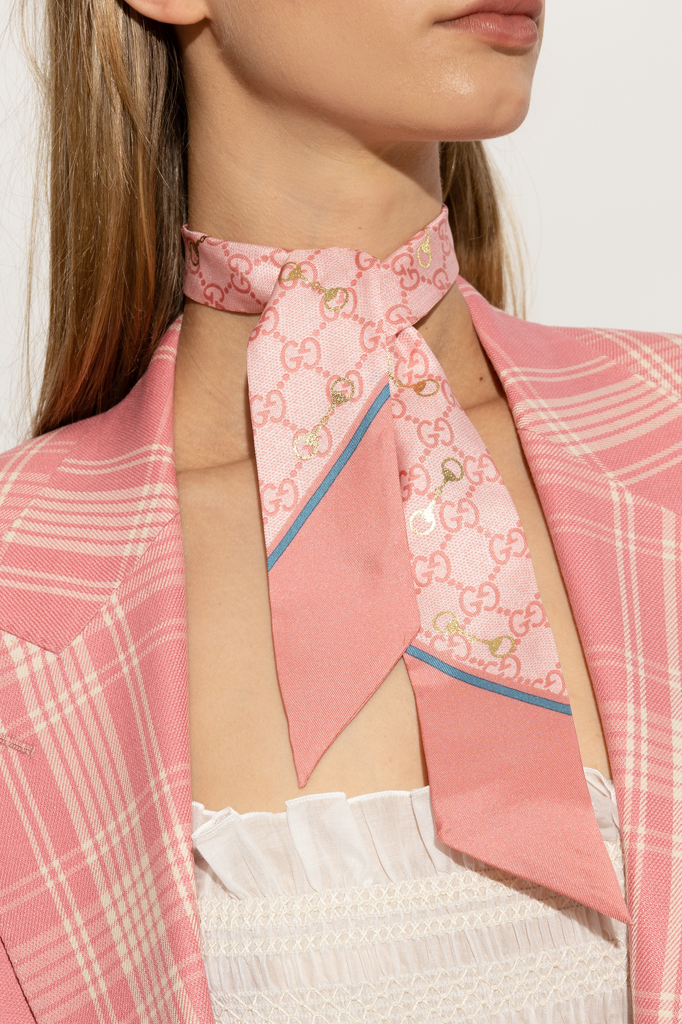 Pink silk hot sale neck scarf